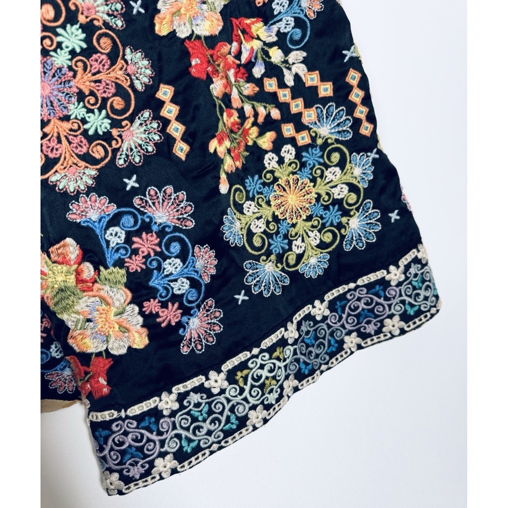 Johnny Was Reversible Silk Kimono Jacket XL Black Colorful Embroidered Floral - Picture 5 of 16
